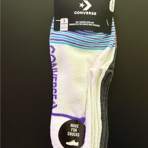 Converse Half Cushion Ultra Low Women’s Socks, 3pr. Size 4-10, Brand New w/Tags